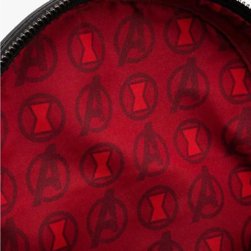 Marvel Black Widow Mini Backpack in Black and Red - Picture 2 of 2